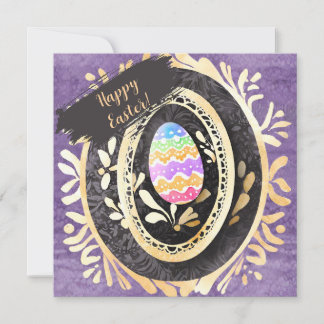 Custom Family Happy Easter Watercolour Egg Holiday Card