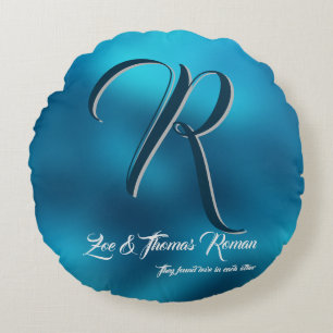 Custom family housewarming gift round pillow
