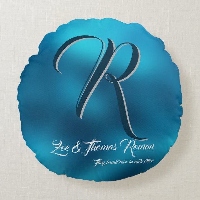 Custom family housewarming gift round pillow (Front)
