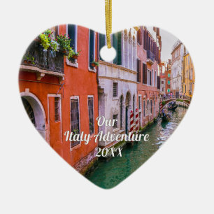 Custom Family Italy Trip Photo Ceramic Tree Decoration