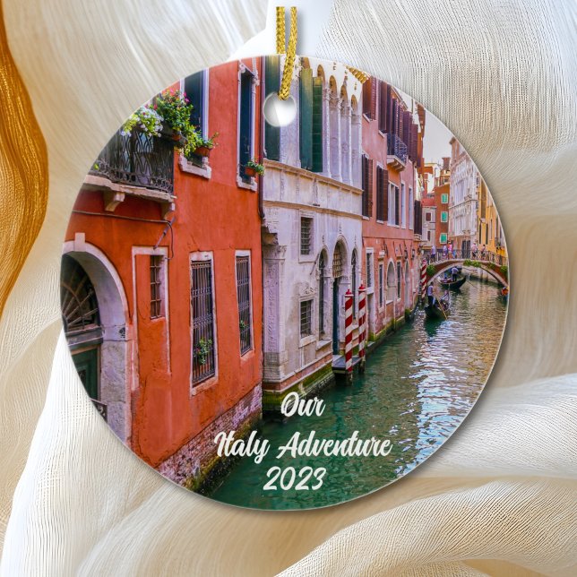 Custom Family Italy Trip Photo Christmas Tree Ceramic Tree Decoration (Creator Uploaded)