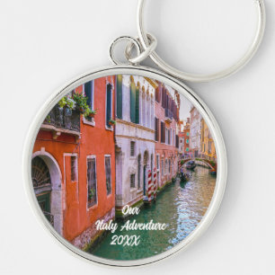 Custom Family Italy Trip Photo Christmas Tree Key Ring