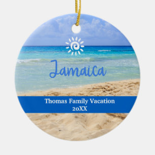 Custom Family Jamica Vacation Christmas Ceramic Tree Decoration