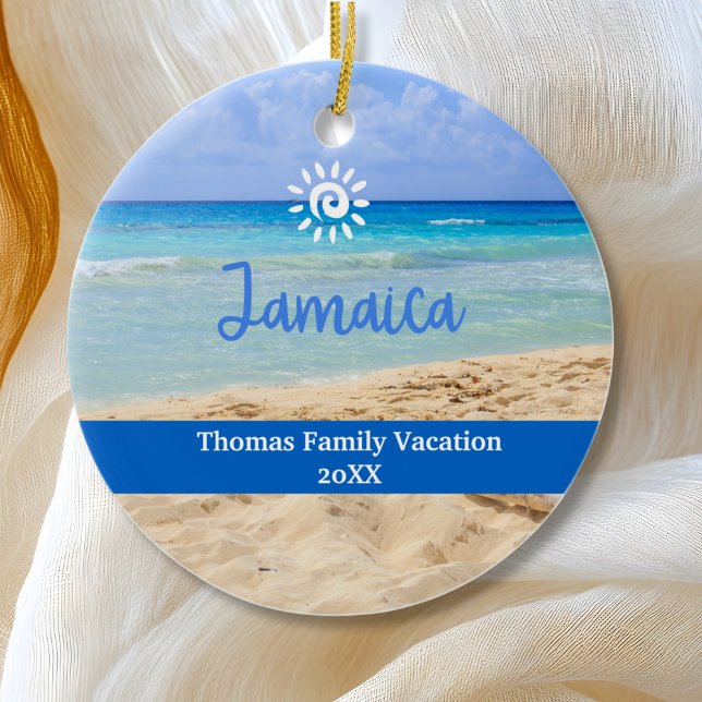 Custom Family Jamica Vacation Christmas Ceramic Tree Decoration (Creator Uploaded)