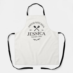 Custom Family Kitchen Apron with Name for Women