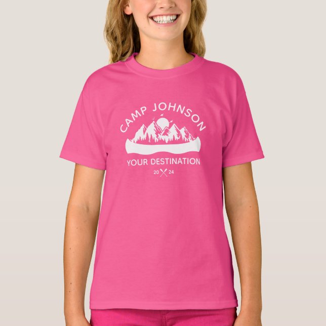 Custom Family Lake Camping Vacation Group Matching T-Shirt (Front)