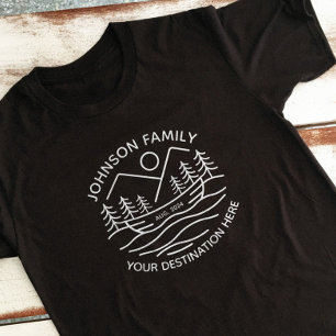 Custom Family Lake Camping Vacation Group Matching T-Shirt