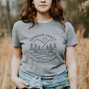 Custom Family Lake Camping Vacation Group Matching T-Shirt