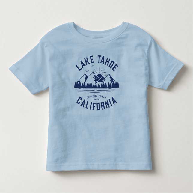 Custom Family Lake Camping Vacation Group Matching Toddler T-Shirt (Front)