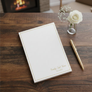 Custom Family Last Name Gold Border Post-it Notes