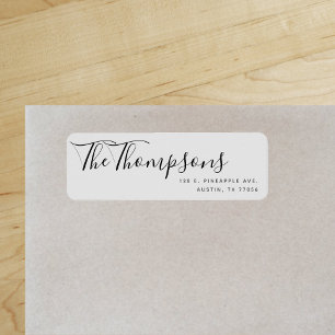 Custom Family Last Name Grey Return Address