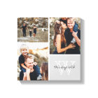 Custom Family Monogram Photo Collage Canvas Print