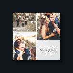 Custom Family Monogram Photo Collage Canvas Print<br><div class="desc">Beautiful personalised canvas wall art print with 3 of your custom family photos arranged in a square grid photo collage with your family name and monogram in the bottom corner. Add your favourite family photos and create a beautiful keepsake canvas art print. Click Customise It to move photos around, change...</div>