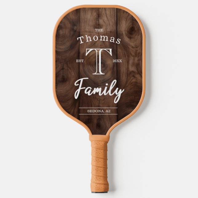 Custom Family Monogram Pickleball Paddle (Front)