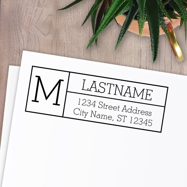 Custom Family Monogram Return Address - Stymie Self-inking Stamp (Creator Uploaded)