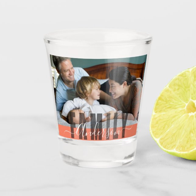 Custom Family Name and Photo Shot Glass (Front)