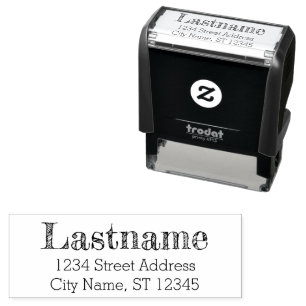 Custom Family Name and Return Address - Fredericka Self-inking Stamp