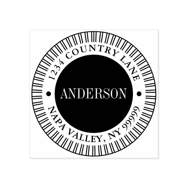  Custom Family Name and Return Address Rubber Stamp (Imprint)