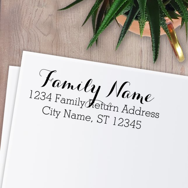 Custom Family Name and Return Address - Whimsy 2 Self-inking Stamp