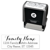 Custom Family Name and Return Address - Whimsy 2 Self-inking Stamp (In Situ)