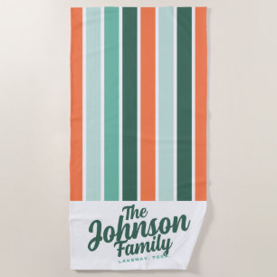 Custom Family Name Beach Towel - Poolside B