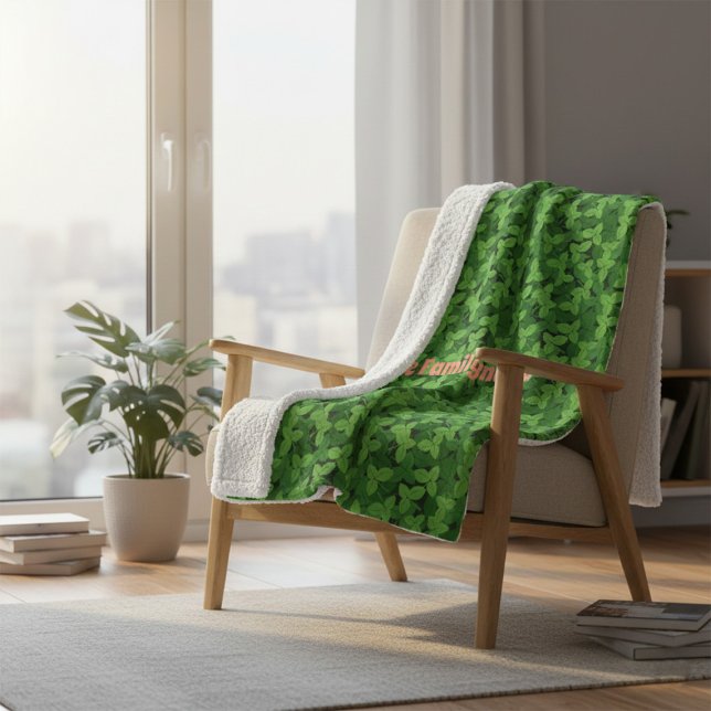 Custom Family Name Blanket with Strawberry Leaves  (Creator Uploaded)