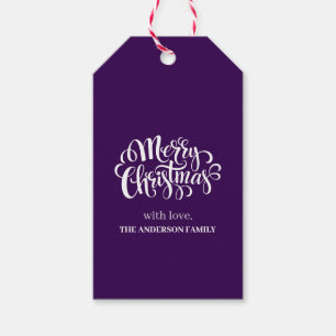 Custom Family Name Christmas Holiday Gift Tag