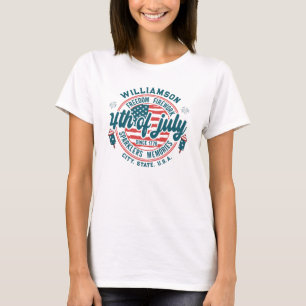 Custom Family Name City State Location 4th of July T-Shirt