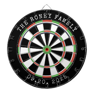 Custom Family Name colour Personalised Dartboard