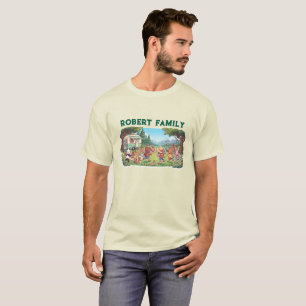 Custom Family Name Cute Camping Vacation T-Shirt