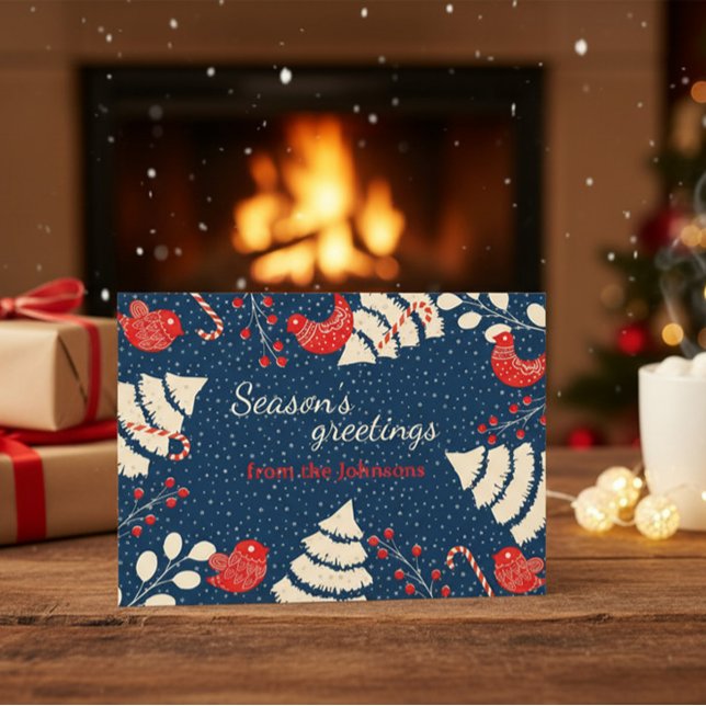 Custom Family Name Holiday Card | Season’s Greetin (Creator Uploaded)