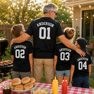 Custom Family Name Kids Papa Team Jersey T-Shirt