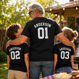 Custom Family Name Kids Pop Team Jersey T-Shirt