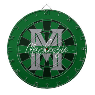 Custom Family Name Monogram Gray Dartboard