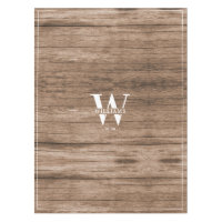 Custom Family Name Monogram Rustic Farmhouse Wood