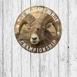 Custom Family Name Personalised Big Sheep Photo Dartboard<br><div class="desc">Add your family name,  and easily create your personalised family name dartboard. Click the PERSONALIZE button to change the text colour.</div>