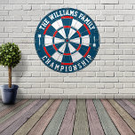 Custom Family Name Personalised Blue Red Dartboard<br><div class="desc">Add your family name,  and easily create your personalised family name dartboard. Click the PERSONALIZE button to change the text colour or board colours.</div>