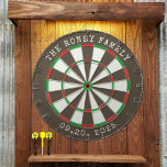Custom Family Name Personalised Dartboards<br><div class="desc">A dartboard is a popular recreational and competitive game that provides hours of fun for players of all ages and skill levels. Typically made from sisal fibres, cork, or electronic components, dartboards are designed to withstand the impact of darts while offering precise scoring zones. Standard dartboards feature a circular design...</div>