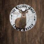 Custom Family Name Personalised Deer Photo Dartboard<br><div class="desc">Add your family name,  and easily create your personalised family name dartboard. Click the PERSONALIZE button to change the text colour.</div>