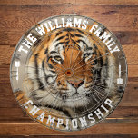 Custom Family Name Personalised Tiger Photo Dartboard<br><div class="desc">Add your family name,  and easily create your personalised family name dartboard. Click the PERSONALIZE button to change the text colour.</div>