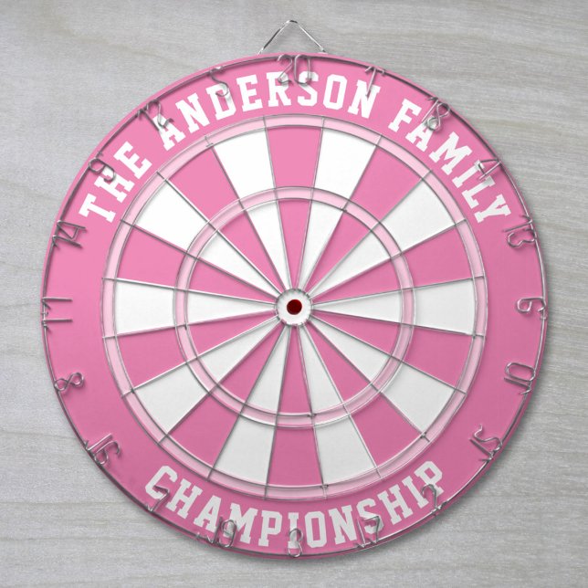 Custom Family Name Personalized Pink Dartboard (Creator Uploaded)