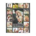 Custom Family Name Photo Collage Modern Gift Grey