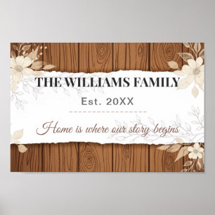 Custom Family Name Poster Farmhouse Style