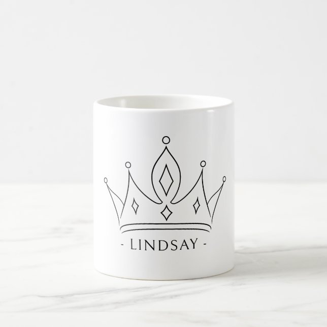 Custom Family Name Princess Crown  Coffee Mug (Center)