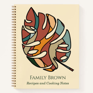 Custom Family Name Recipe Journal Savanna Leaf 