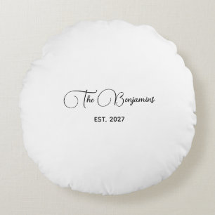 Custom Family Name Round Pillow Elegant Home Decor