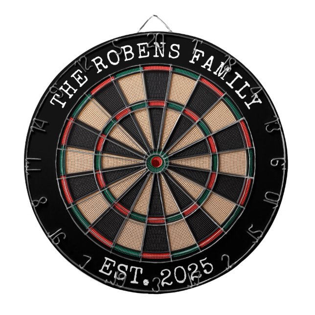 Custom Family Name Rustic Dartboard (Front)