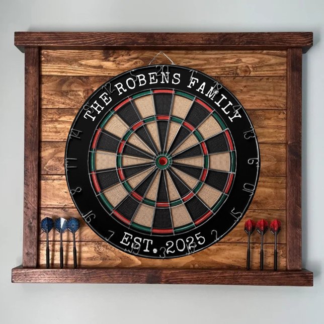 Custom Family Name Rustic Dartboard (Creator Uploaded)