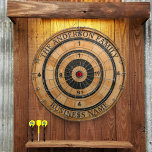 Custom Family Name Rustic  Dartboard<br><div class="desc">A dartboard is a popular recreational and competitive game that provides hours of fun for players of all ages and skill levels. Typically made from sisal fibres, cork, or electronic components, dartboards are designed to withstand the impact of darts while offering precise scoring zones. Standard dartboards feature a circular design...</div>