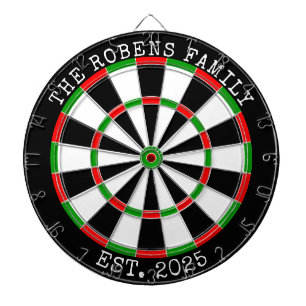Custom Family Name Rustic Dartboard